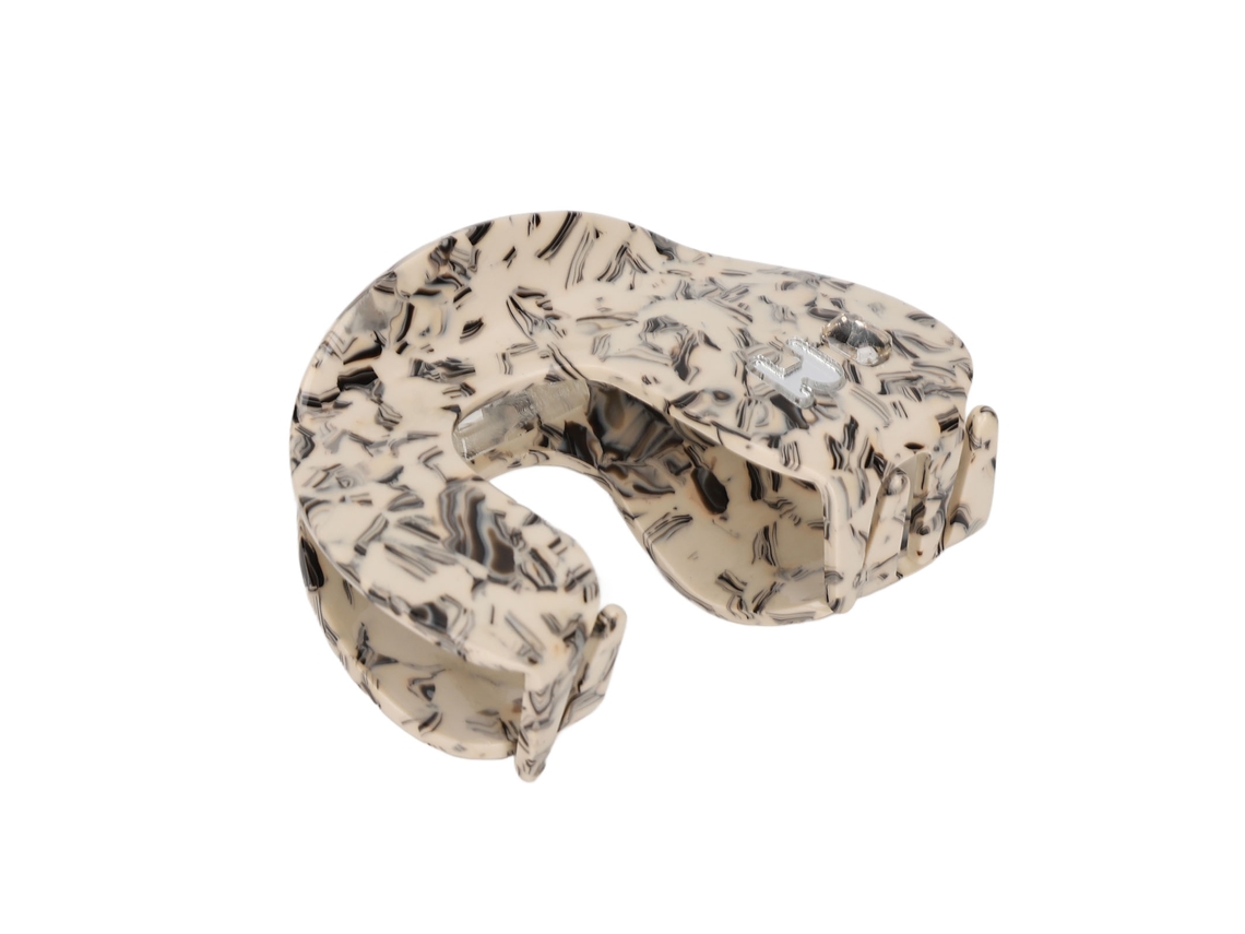 Pinza acrílica para el cabello con forma de U, sujeción fuerte para maquillaje y cocina, color blanco y negro.