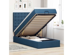 Syfax™ Estructura De Cama Otomana Con Colchón Tela Azul 90x190 Cm