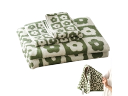 Conjunto de Toallas de Manos Kofihety para Baño Estampado Cuadros Algodón Multicolor - 2 unid (35x20x5cm)