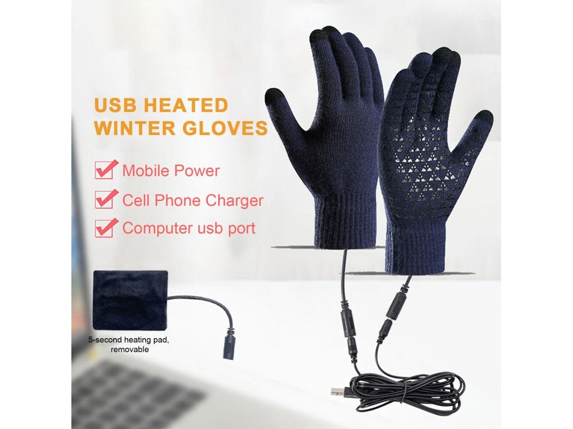 Cinza Tengoo Luvas Aquecidas Elétricas Inverno Usb Recarregáveis Unissex Motociclismo Snowboard Ciclismo Direção