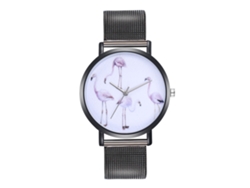 Reloj De Moda Para Mujer Y Hombre Con Movimiento De Cuarzo Y Correa De Metal Ajustable (negro)