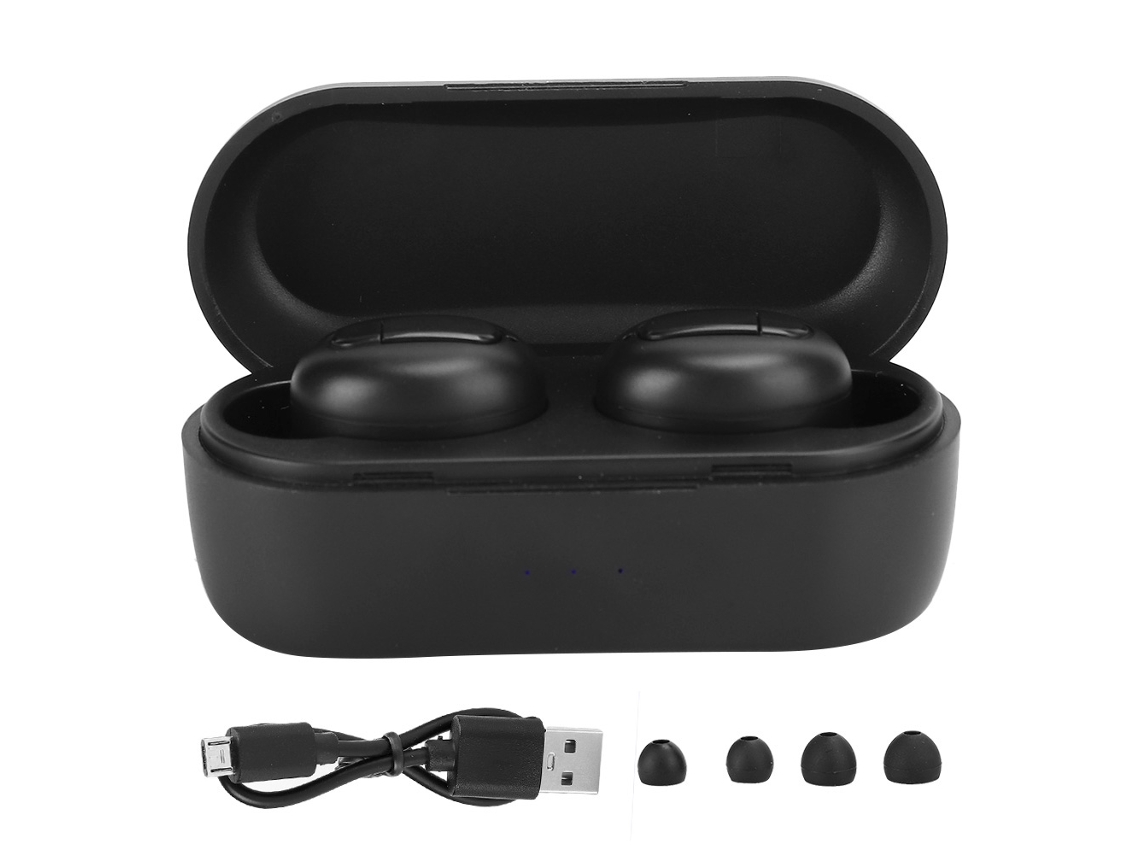 Auriculares Deportivos Inalámbricos Tws Bluetooth 5.0 Con Tecnología Negra Para Llamadas Y Música.