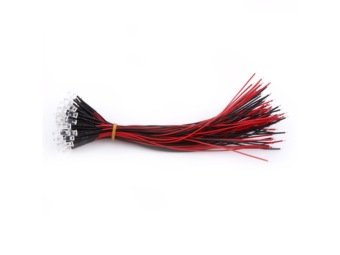 Yncm2026-50pcs Diodos Led Pre Cableados Dc 9-12v 3 5 10mm Clara Agua Luz Blanca Roja Azul Verde