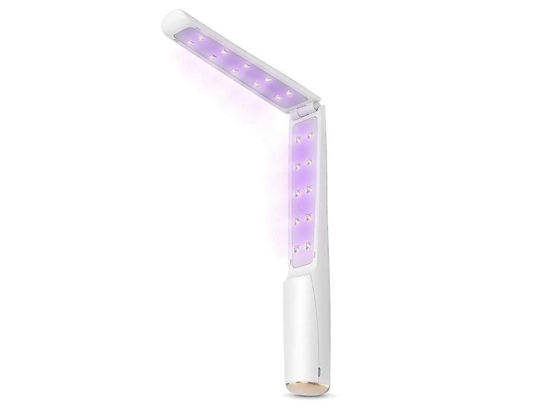 Varita desinfectante de luz UV, lámpara desinfectante de luz UVC portátil, recargable y plegable con 20 perlas LED UVC GOKOCO