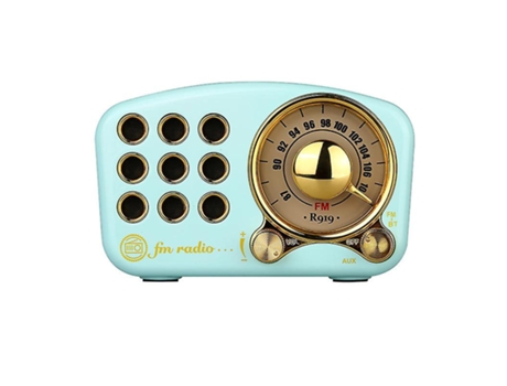 Altavoz Bluetooth con radio Fm Greadio vintage con estilo clásico antiguo Mejora de graves fuertes Volumen alto azul BISBISOUS