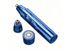 Recortadora de vello nasal y de orejas, recargable por USB, fácil de limpiar - Azul