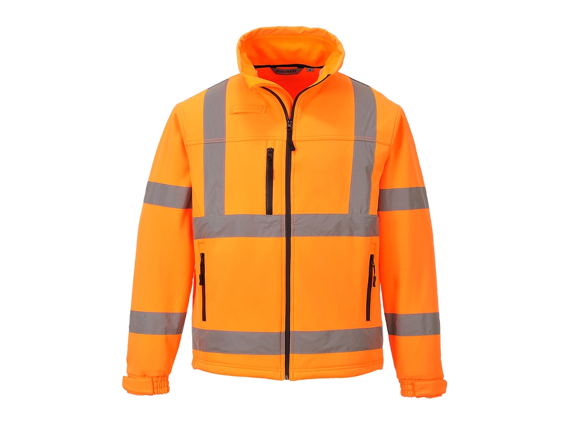 Chaqueta Softshell de Alta Visibilidad Portwest Classic Comfort / Naranja / L (3 Capas)