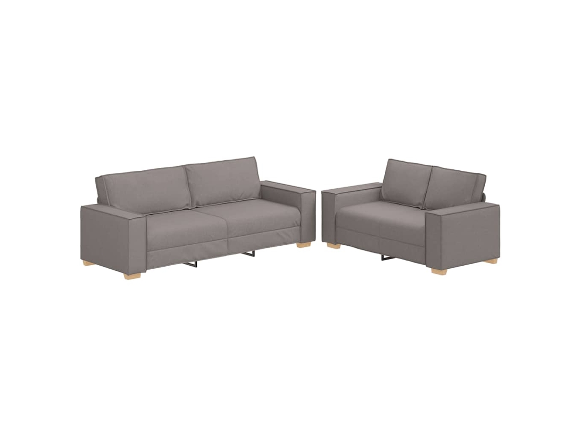 Maison Exclusive - Juego De Sofás Con Cojines 2 Piezas Tela Gris Taupe