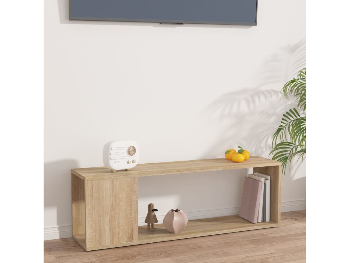 Mueble Para Tv Madera Contrachapada Roble Sonoma 100x24x32 Cm