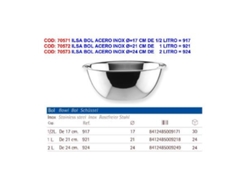 Ilsa bol acero inox ø 24 cm de     2 litro   924