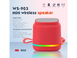 Coluna Bluetooth Eifson Mini Altavoz De Audio Ws-903 (rojo)