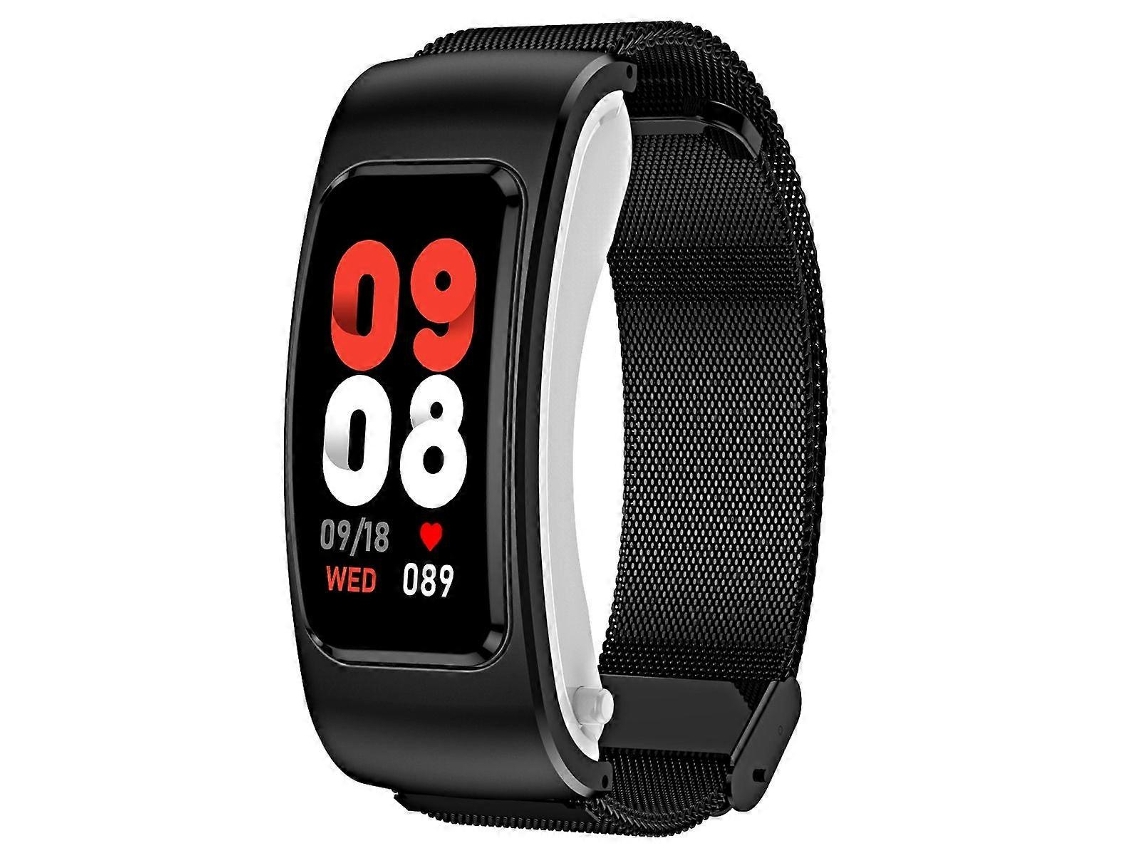 Reloj inteligente Ly Ebike con correa de acero de 1,08 pulgadas y auriculares extraíbles (negro)