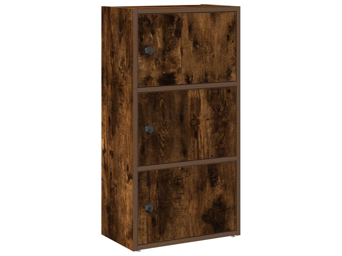 Maison Exclusive - Estantería Madera De Ingeniería Roble Ahumado 40x24x77 Cm