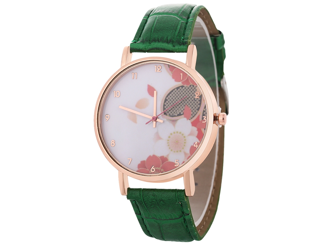 Reloj De Cuarzo Elegante Casual Unisex Para Parejas Regalo (verde)