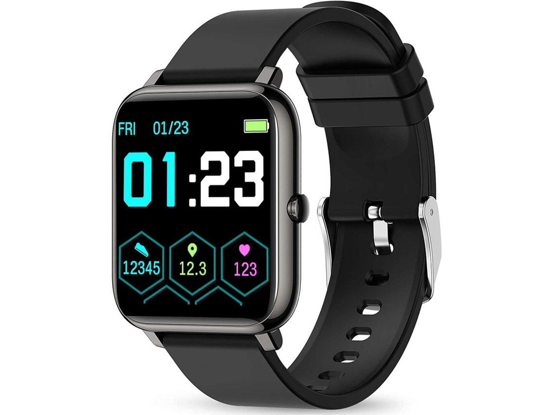 Smartwatch YIZHOOD TE561 Ip68 Monitor de sueño resistente al agua con podómetro de frecuencia cardíaca negro