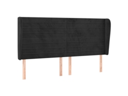 Cabecero de terciopelo negro con solapas MAISON EXCLUSIVE 163x23x118 cm