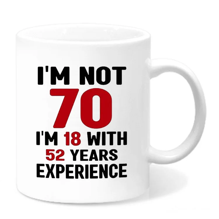 (70 Años, 330 Ml) Taza De Cerámica Forever 18 Para Café, Té Con Leche Y Agua, Juego De Vasos Y Tazas Para El Hogar.
