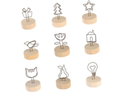 Juego de 9 clips redondos de madera para fotos, ideales para sujetar notas, decorar el hogar y la oficina, GOKOCO