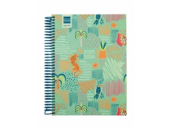 Agenda de dormitorio multicolor Finocam Diva 15,5 x 21,2 cm Jungla 2025-2026