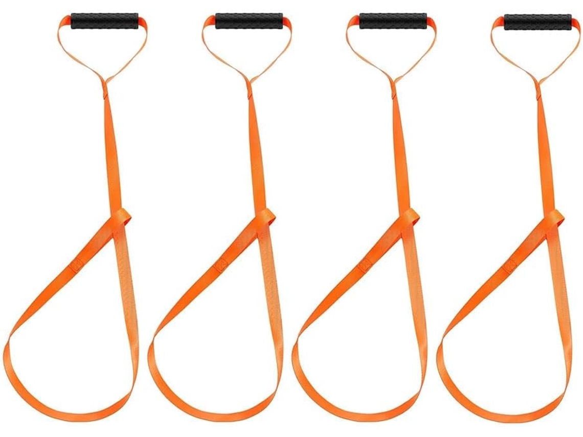 Juego De 4 Cuerdas Y Arnés De Remolque Para Ciervos De Color Naranja, 4,9 M