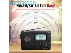 Radio portátil FM/AM/SW recargable con múltiples bandas, batería interna, grabadora USB y altavoz, ideal para personas mayores. Viewleaf