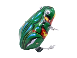 Juguete Retro Portátil De Rana Verde Mecánica