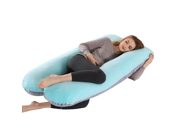Almohada De Embarazo Multifuncional Para Dormir Durante El Embarazo Aliviar El Abdomen Y Dar Soporte A La Cintura 125 X 72 Cm (azul Grisáceo) Cuich