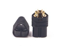 Conectores de tres orificios Amass MT60, negros, macho y hembra