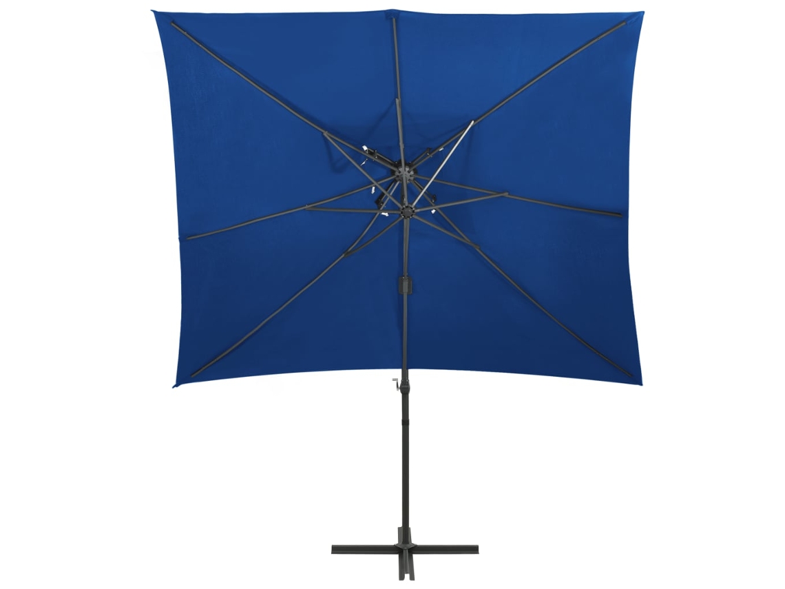 Maison Exclusive - Sombrilla Jardín Voladiza Cubierta Doble Azul Celeste 250x250cm