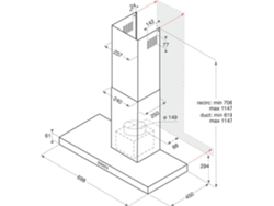 Campana HOTPOINT HHBS 7.7F LT X (432 m3/h - 70 cm - Inox)