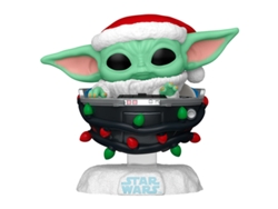 Figura Pop Star Wars Grogu con gorro de Papá Noel en cochecito de bebé B.active