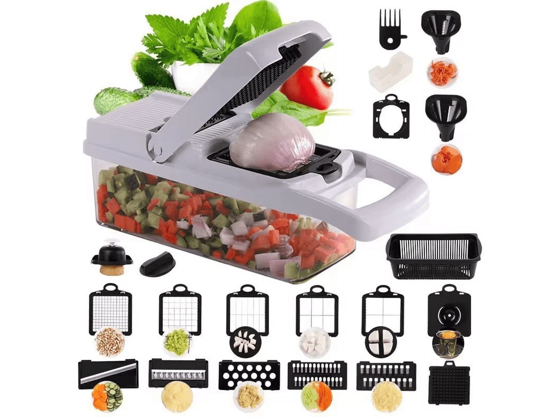 Cortador De Verduras 22 En 1 Con Contenedor, 13 Cuchillas De Acero Inoxidable, Utensilios De Cocina