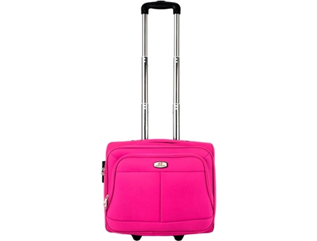 Maleta Trolley Equipaje de Mano Comercial piloto Medico Maletin con Ruedas y con 4 Compartimientos (Rosa) COSHANO
