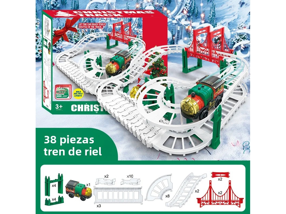 Juguete eléctrico educativo para niños con vagones de tren, regalo de cumpleaños, Mdug (38 artículos)