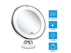Espejo De Maquillaje Con Luz Led 10x, Lupa Iluminada Para Afeitarse Y Maquillarse Nqu