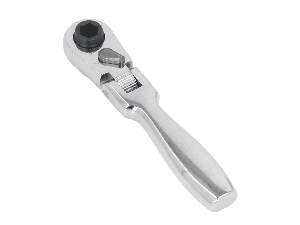 Llave Para Ratas 2 En 1 Con Cabezal Móvil, 72 Dientes, Vaso De 1/4 De Pulgada, Llave Para Ratas Flexible Con Liberación Rápida.