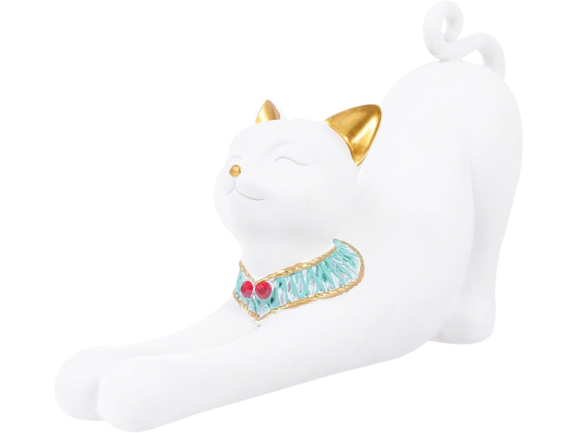 Figura Decorativa De Resina Para Escritorio, Adorno Refinado De Gato Pequeño