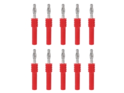 10 Conectores Banana Macho De 4 Mm A Hembra De 2 Mm Para Multímetros (color Rojo Industrial)