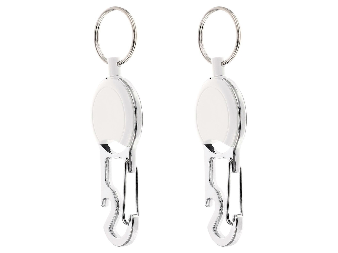 Conjunto De 6 Mosquetões Retráteis Para Chaveiro, Porta-chaves, Branco