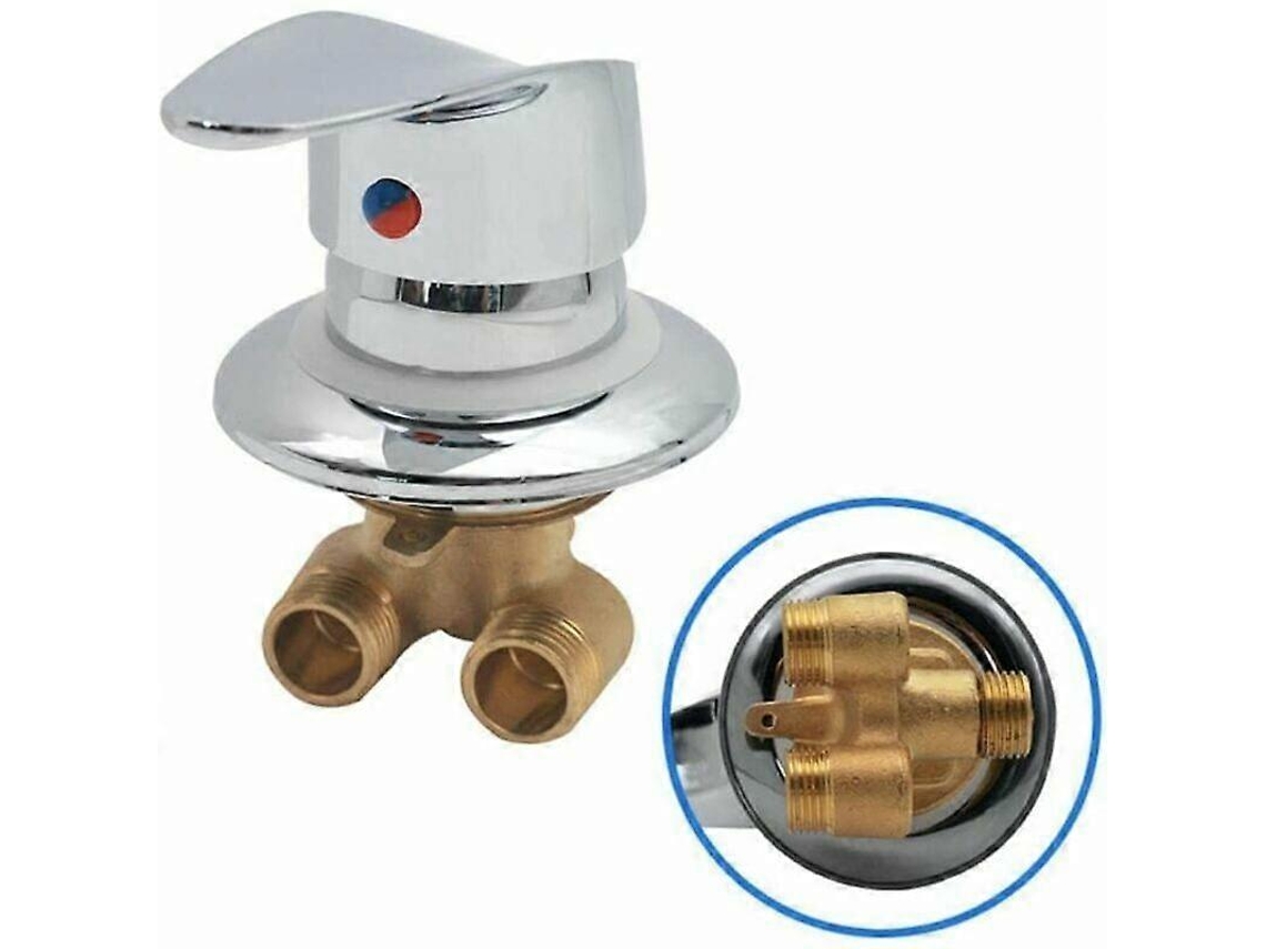 Grifo De Ducha Mixer De Latón Cromado Con Desviador, Conexión G1/2, Regulación De Temperatura Para Baño