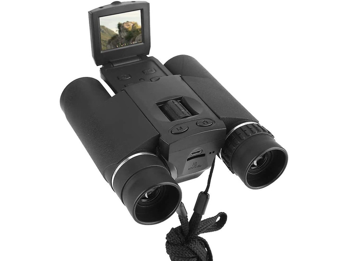 Binoculares digitales 10x25 LCD con zoom de 1,5 pulgadas, cámara para grabar vídeos y fotos, ideal para partidos de fútbol, pájaros, color negro.