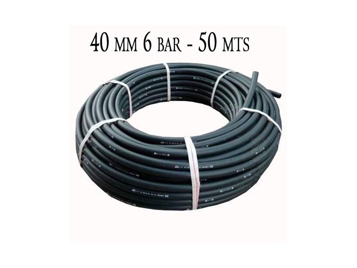 Tuberia Polietileno Agricola 40 Mm 6 Bar 50M Negro SUINGA