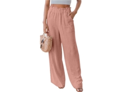 2026-pantalones Anchos Para Mujer Con Cintura Elástica Y Volantes Sueltos De Algodón Mezclado