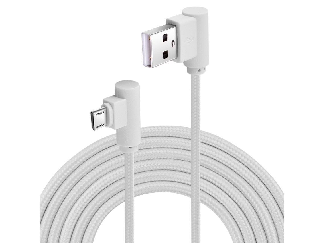 Cable de carga Android de 3 m EOOCOO (en ángulo recto, trenzado)
