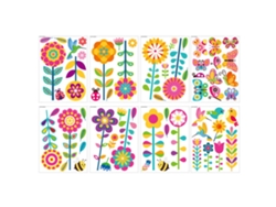 8 adhesivos de pared florales de primavera para jardín infantil, PVC autoadhesivo con burbujas y flores Kofihety