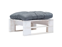 Otomana de palé con cojín, madera gris y blanca, DKD HOME DECOR