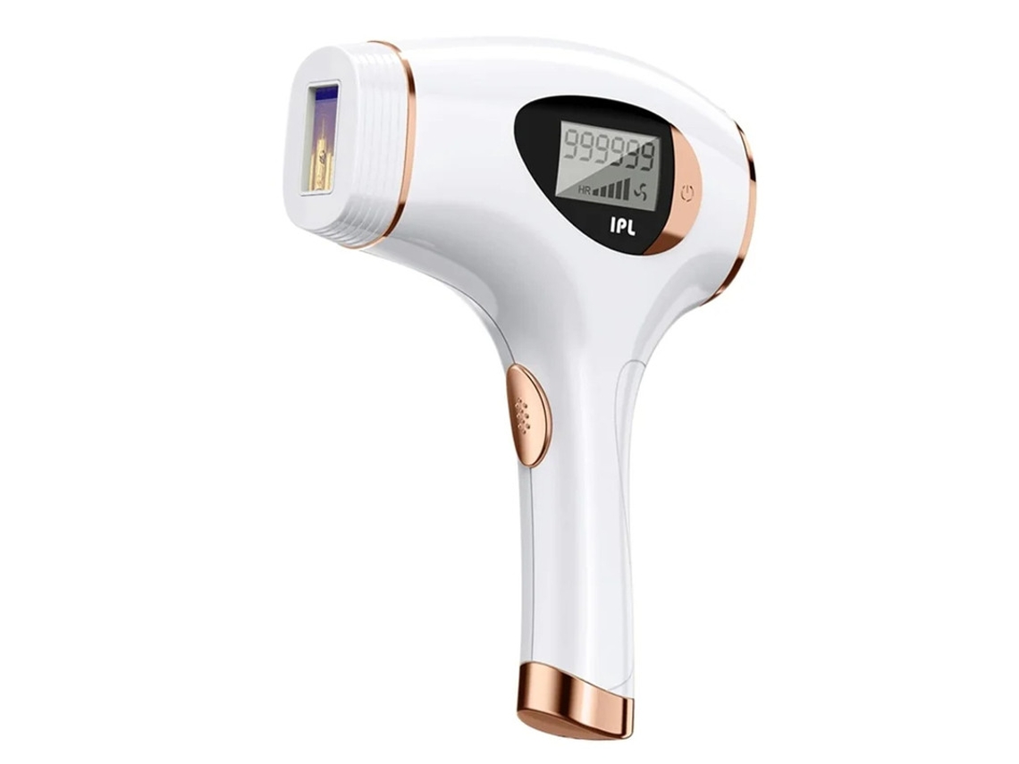 Depilación láser IPL con 999.999 flashes para axilas, espalda, piernas, brazos, rostro y línea del bikini. Blanco. Yizhood.