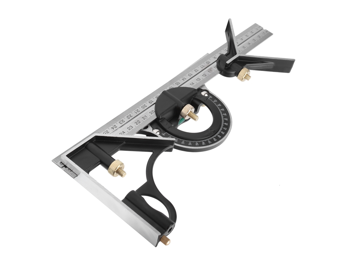 Regla Angular Multifuncional Combinada De 300 Mm, De Acero Inoxidable, Herramienta De Medición Para Transportadores.