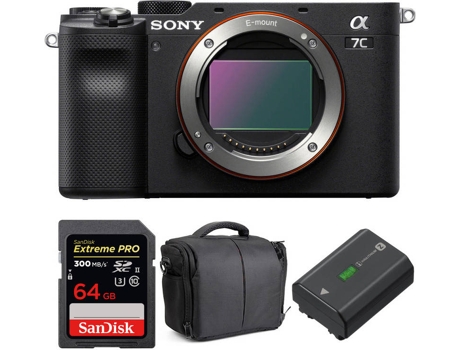 Kit Cámara SONY Alpha a7C + SanDisk 64 GB + Batería + Bolsa (Full-Frame)