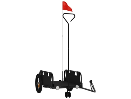 Remolque para bicicletas hierro y tela Oxford VIDAXL negro